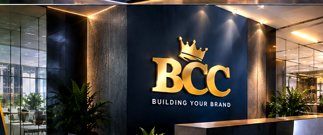 Premium BCC branded reception and signage concept